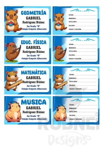 Capibara boy cursos Etiqueta